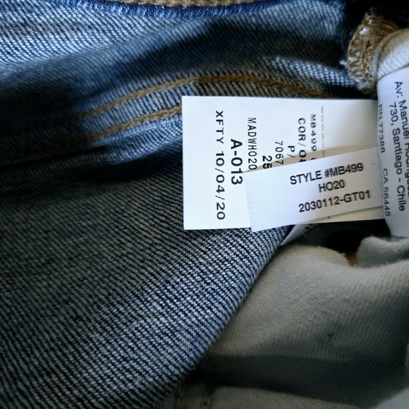 Madewell Women's Mid-Rise In Chaseley Wash Tomboy Straight Leg Jeans Size 25 - Picture 16 of 16